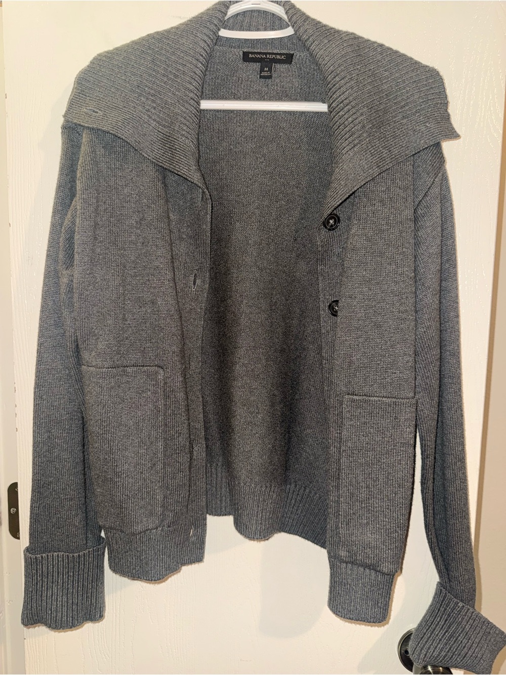 Banana Republic Gray Shawl-Collar Cardigan